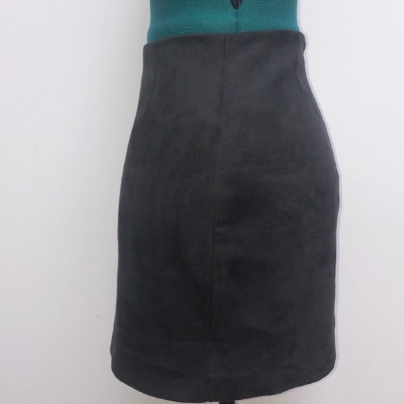 Talula Suede Mini Skirt, slate grey, size 2 - Picture 3 of 8
